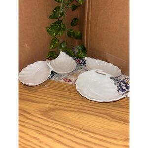 Maryland China Japan White Porcelain Leaf  Dishes Set of 2 with Handles